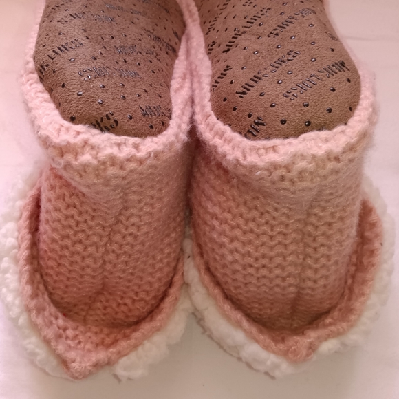 MUK LUKS | SHEA INFUSED Sherpa Dusty Pink Knit Slipper Size Womens L-XL 8.5-11 - Picture 4 of 8